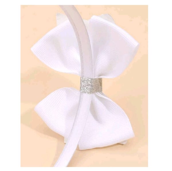 Στέκα Παιδική-βρεφική Λευκή με ασημί glitter Βάφτισης- παρανυφάκι - Image 3