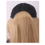 Γυναικείο μαύρο καπέλο με ραμμένα μαλλιά στο κάτω μέρος- Ξανθό χρώμα - Image 4