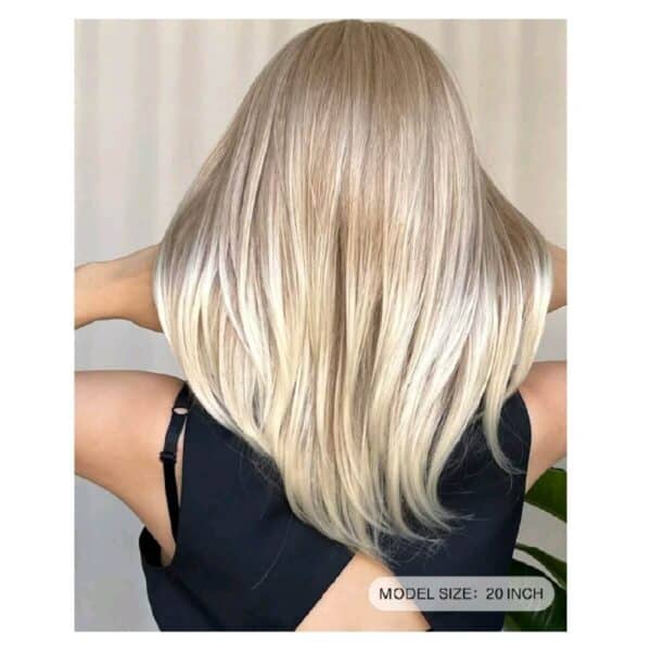 Γυναικεία περούκα σε ξανθό  χρώμα συνθετική υψηλής ποιότητας 20 inches - Image 3