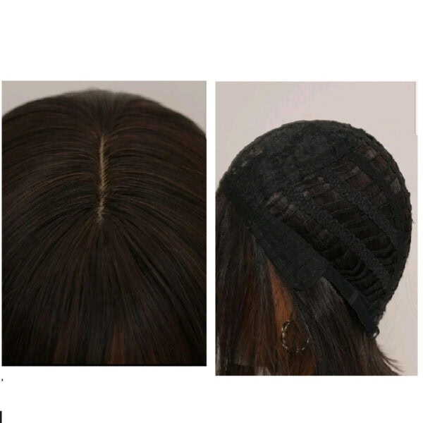 Γυναικεία περούκα συνθετική υψηλής ποιότητας - Μαύρο χρώμα 14 inches - Image 5