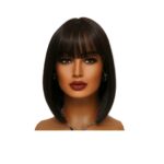 Γυναικεία περούκα σε καστανό σκούρο χρώμα συνθετική υψηλής ποιότητας 14 inches