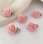 Σετ Clip -Κοκαλάκι μαλλιών 5 τμχ τριανταφυλλάκια Dusty Pink - Image 2