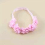 Παιδική- Βρεφική Ροζ κορδέλα με λουλούδια για βάφτιση και παρανυφάκια 0-5 χρονών - Image 2