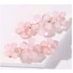 Γυναικείο- Παιδικό fashion Σετ 2 τμχ clip  flowers pearl Pink - Image 3