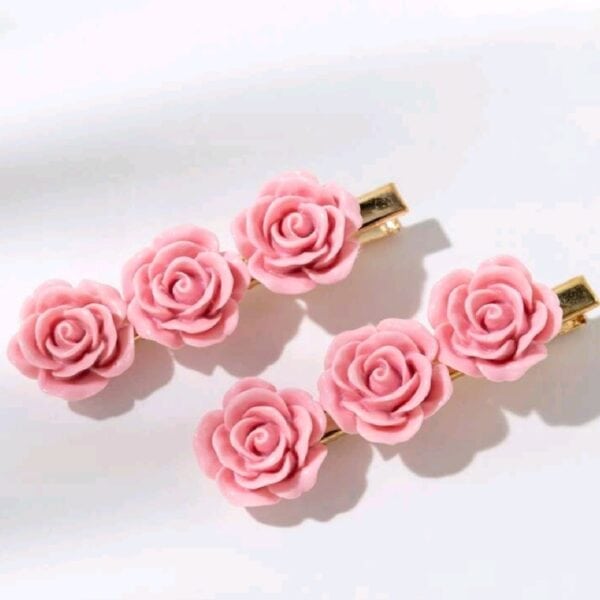 Γυναικείο fashion Σετ 2 τμχ clip Roses Pink - Image 2