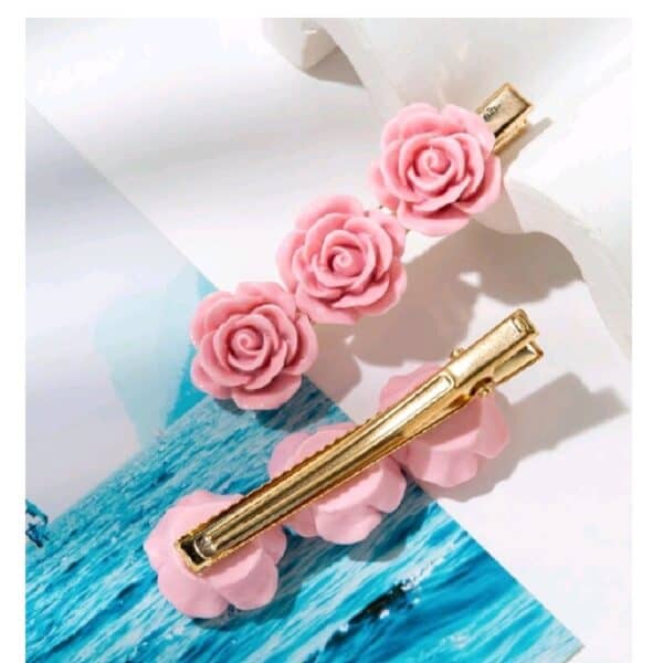 Γυναικείο fashion Σετ 2 τμχ clip Roses Pink - Image 3