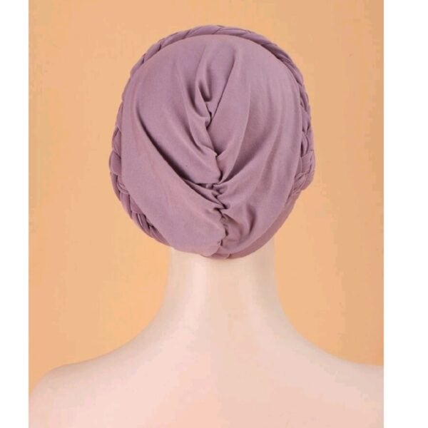 Γυναικείο Υφασμάτινο  Μαλακό Τουρμπάνι  μαλλιών  Dusty Purple Braid - Image 2