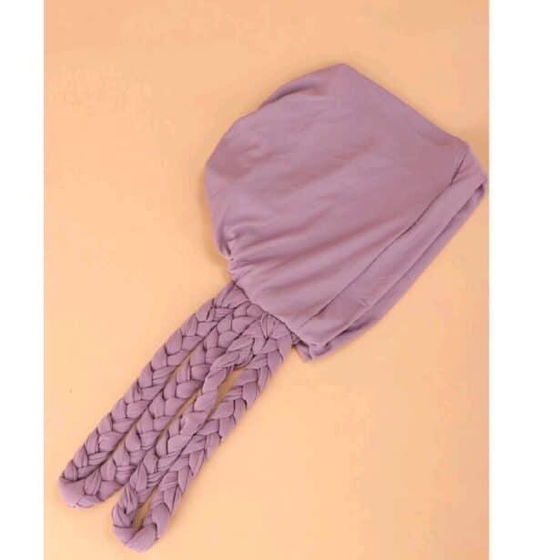 Γυναικείο Υφασμάτινο  Μαλακό Τουρμπάνι  μαλλιών  Dusty Purple Braid - Image 3