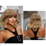 Γυναικεία περούκα ξανθό  χρώμα συνθετική υψηλής ποιότητας 14 inches - Image 2