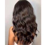 Γυναικεία περούκα curly σε καστανό σκούρο χρώμα συνθετική υψηλής ποιότητας 20 inches - Image 3