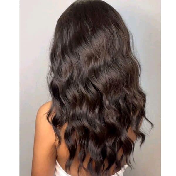 Γυναικεία περούκα curly σε καστανό σκούρο χρώμα συνθετική υψηλής ποιότητας 20 inches - Image 3