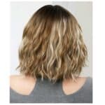 Γυναικεία περούκα σε καστανό χρώμα με ξανθές ανταύγειες συνθετική υψηλής ποιότητας 12 inches - Image 3