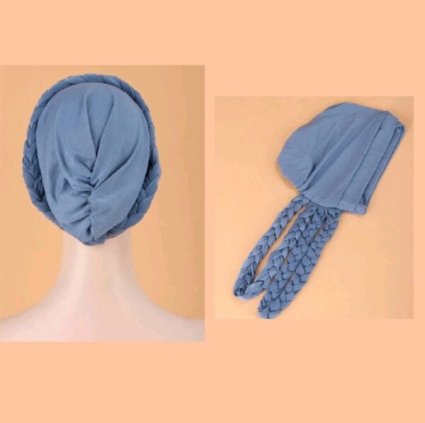 Γυναικείο Υφασμάτινο  Μαλακό Τουρμπάνι  μαλλιών braid sky blue ( Μπλε) - Image 2