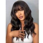 Γυναικεία περούκα curly σε καστανό σκούρο χρώμα συνθετική υψηλής ποιότητας 20 inches - Image 2