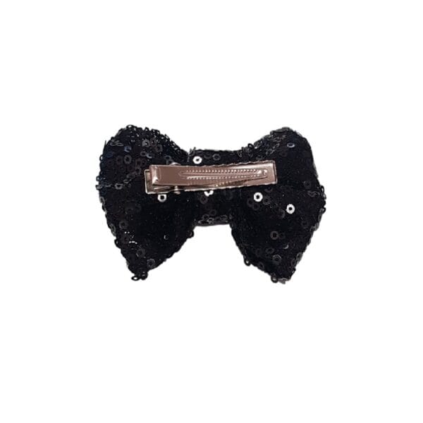 Παιδικό  Clip -Κοκαλάκι μαλλιών Strass Black Φιόγκος 8cm - Image 2