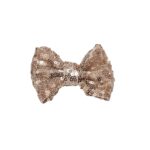 Παιδικό  Clip -Κοκαλάκι μαλλιών Strass Gold beige Φιόγκος 8cm