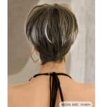 Γυναικεία περούκα καστανό  χρώμα με ξανθιές ανταύγειες συνθετική υψηλής ποιότητας 10 inches - Image 2