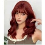 Γυναικεία περούκα curly σε κόκκινο χρώμα συνθετική υψηλής ποιότητας 20 inches - Image 2