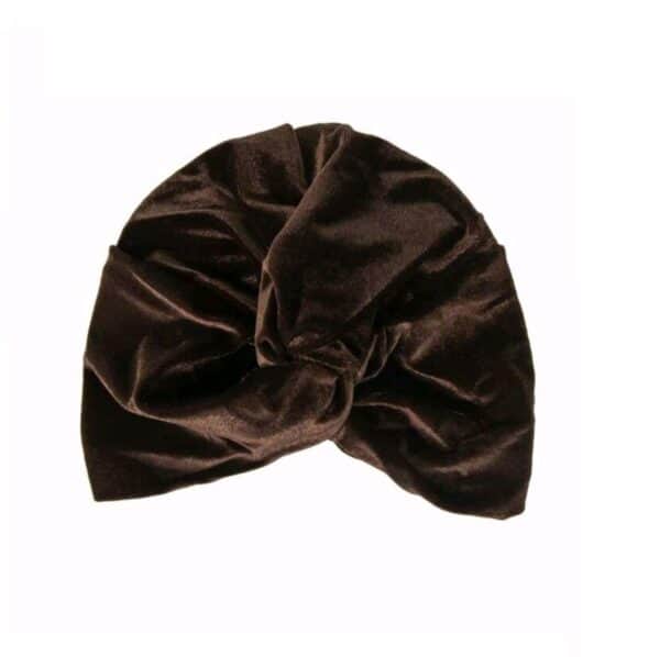 Γυναικείο Υφασμάτινο  Βελούδινο Τουρμπάνι  μαλλιών Velvet Coffee 02 - Image 2