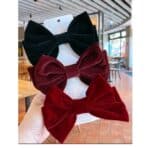 Clip -Κοκαλάκι μαλλιών Velvet μεγάλος φιόγκος 13cm - Bordeux - Image 2