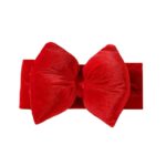 Παιδική- Βρεφική βελούδινη κορδέλα μαλλιών με μεγάλο φιόγκο 13 cm 0-5 χρονών  - Red