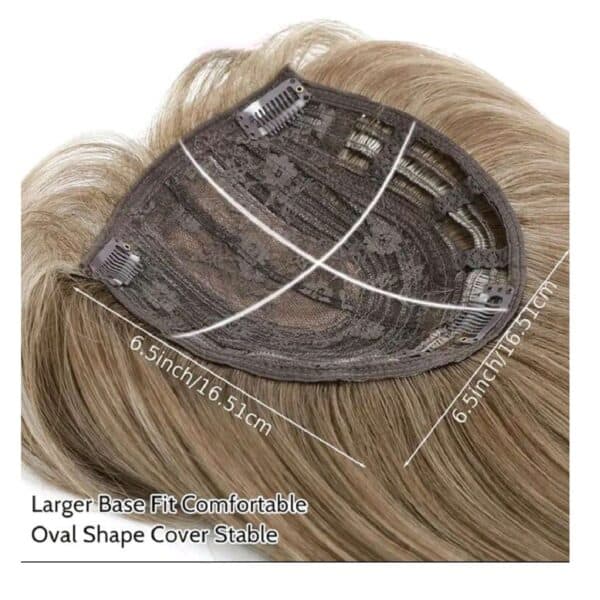 Γυναικείο Topper Τουπέ κορυφής μαλλιών με κλιπ μεγάλης επιφάνειας - Καστανό ανοιχτό 02 - Image 5