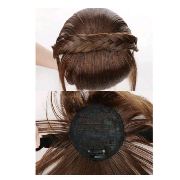 Γυναικείο Topper Τουπέ  κορυφής μαλλιών με κλιπ και Στέκα για εύκολη τοποθέτηση- Light Brown - Image 2