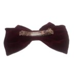 Clip -Κοκαλάκι μαλλιών Velvet μεγάλος φιόγκος 13cm - Bordeux - Image 4
