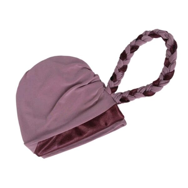 Γυναικείο Υφασμάτινο  Μαλακό Τουρμπάνι  μαλλιών double Dusty Purple Braid - Image 2