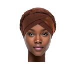 Γυναικείο Υφασμάτινο  Μαλακό Τουρμπάνι  μαλλιών Braid Brown  (καφέ)