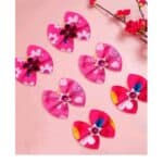 Παιδικό-λαστιχάκι φιογκάκι με κρυσταλλάκι ή πέρλα για λίγα μαλλάκια τυχαία επιλογή χρώματος - Image 3