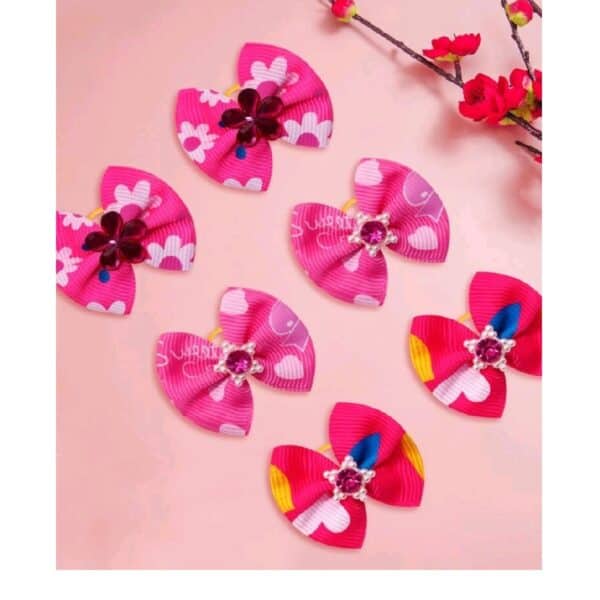 Παιδικό-λαστιχάκι φιογκάκι με κρυσταλλάκι ή πέρλα για λίγα μαλλάκια τυχαία επιλογή χρώματος - Image 3