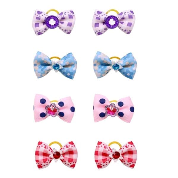 Παιδικό-λαστιχάκι φιογκάκι με κρυσταλλάκι ή πέρλα για λίγα μαλλάκια τυχαία επιλογή χρώματος - Image 2