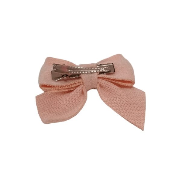 Clip -Κοκαλάκι μαλλιών Velvet φιόγκος 6cm - Pink - Image 2