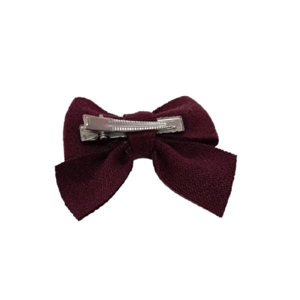 Clip -Κοκαλάκι μαλλιών Velvet φιόγκος 6cm - Purple - Image 2