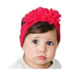 Παιδική- Βρεφική Μαλακή κορδέλα μαλλιών Flowers  0-8 χρονών Rose - Image 2