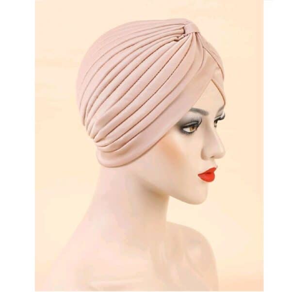 Γυναικείο Υφασμάτινο Μαλακό Τουρμπάνι μαλλιών - Beige - Image 2