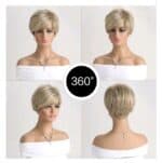 Γυναικεία Περούκα συνθετική υψηλής ποιότητας σε ξανθό χρώμα 10 inches - Image 2