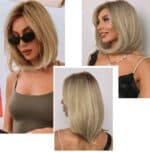 Γυναικεία Περούκα συνθετική υψηλής ποιότητας σε ξανθό χρώμα 14 inches - Image 2