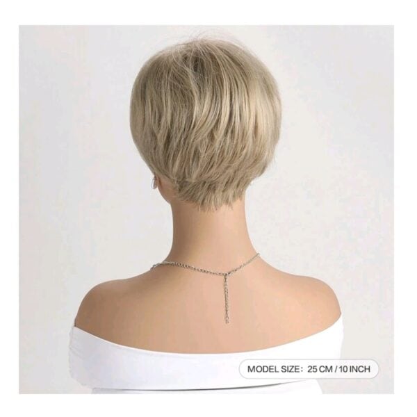 Γυναικεία Περούκα συνθετική υψηλής ποιότητας σε ξανθό χρώμα 10 inches - Image 4