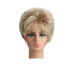 Γυναικεία Περούκα συνθετική υψηλής ποιότητας σε ξανθό χρώμα με ανταύγειες 8 inches