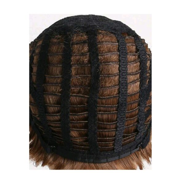 Γυναικεία Περούκα συνθετική υψηλής ποιότητας καστανό σκούρο με ανταύγειες 10 inches - Image 3