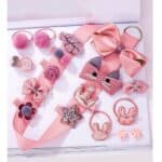 Ροζ Κουτί με 18 παιδικά κλιπ-κοκαλάκια Dusty Pink - Image 2