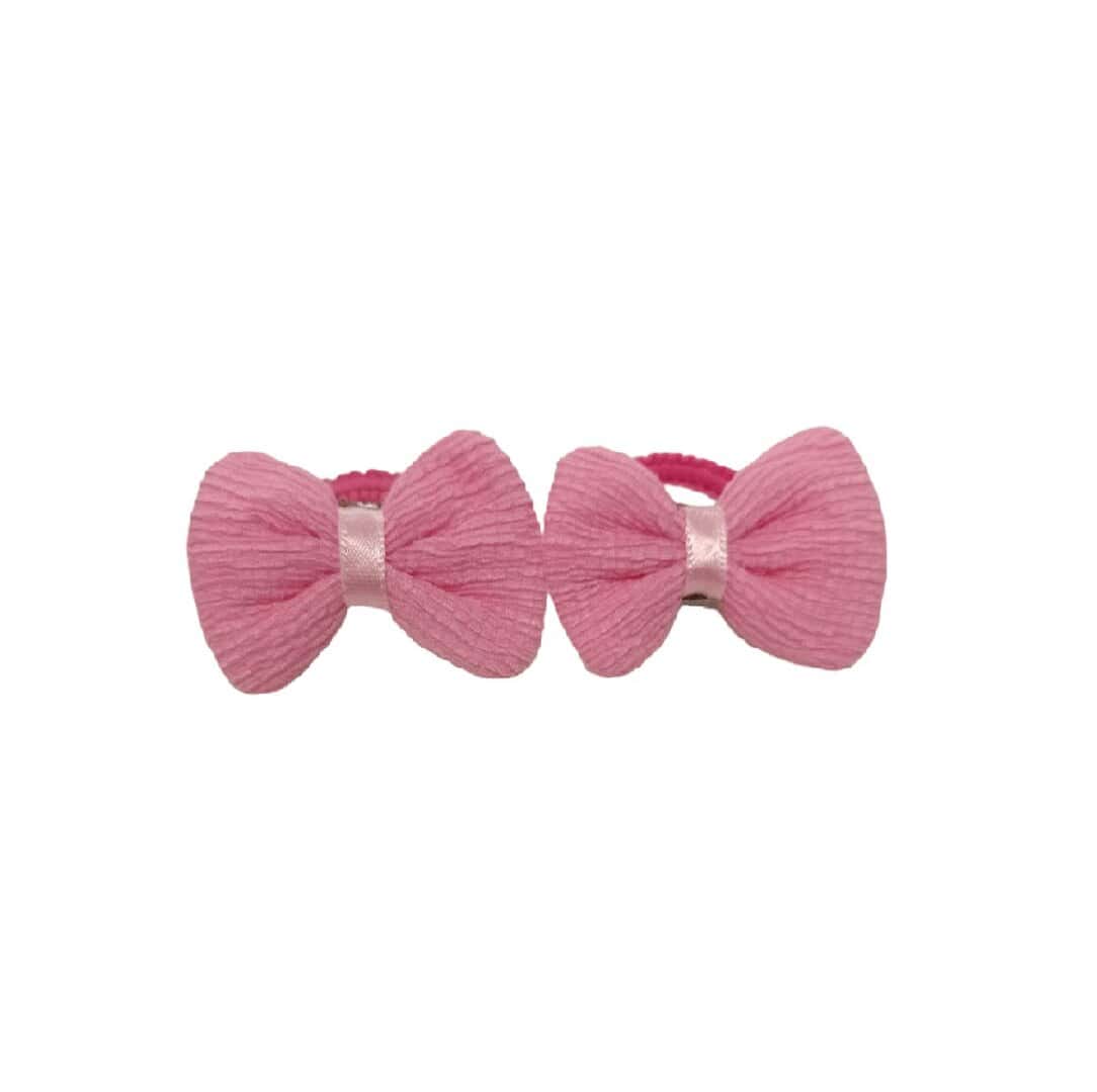 elastic-tie-hot-pink-bows Σετ 2 τμχ Παιδικό- λαστιχάκι Hot Pink bows 03 - Image 1