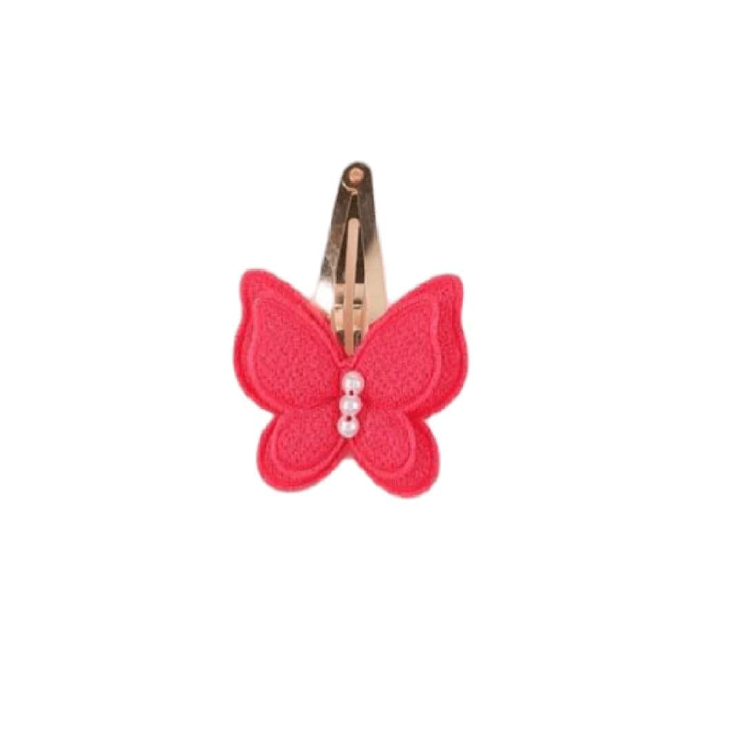 fuchsia-clip-butterfly-girl-hair Παιδικό Clip -Κοκαλάκι μαλλιών Butterfly pearl Fuchsia - Image 1