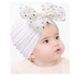 Παιδικό- Βρεφικό Μαλακό ελαστικό τουρμπάνι μαλλιών με  φιόγκο  0-2 χρονών - Pink - Image 3