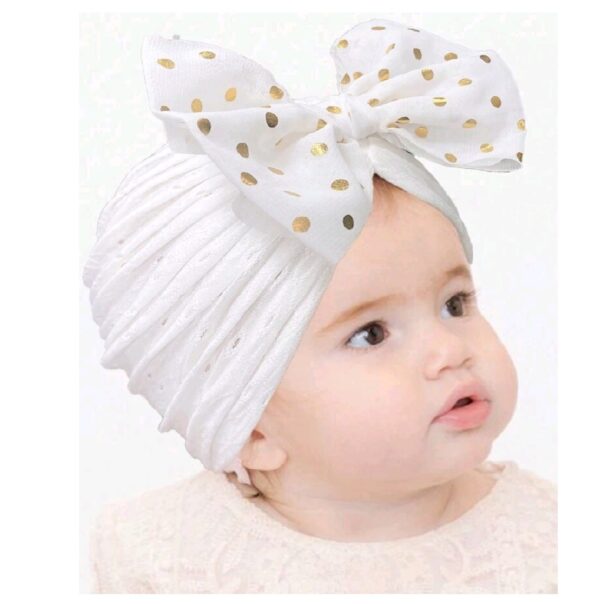 Παιδικό- Βρεφικό Μαλακό ελαστικό τουρμπάνι μαλλιών με  φιόγκο  0-2 χρονών - Yellow - Image 3