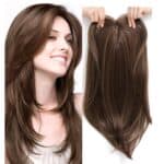 Γυναικείο Topper Τουπέ κορυφής μαλλιών με κλιπ μεγάλης επιφάνειας - Καστανό ανοιχτό 02 - Image 2