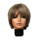 Γυναικεία Περούκα συνθετική υψηλής ποιότητας καστανό με ξανθές ανταύγιες 10 inches