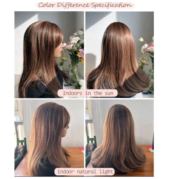 Γυναικείο Topper Τουπέ κορυφής μαλλιών με κλιπ μεγάλης επιφάνειας - Καστανό ανοιχτό 02 - Image 3